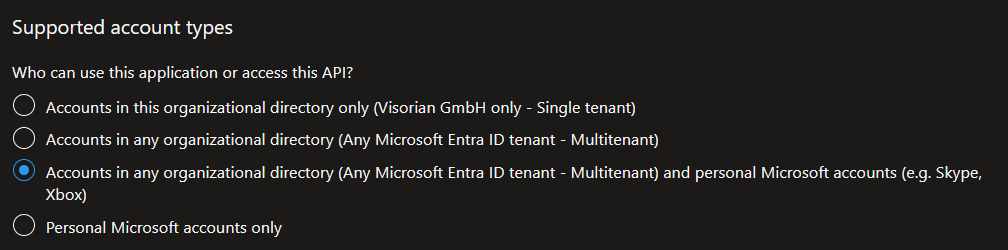 Microsoft account types